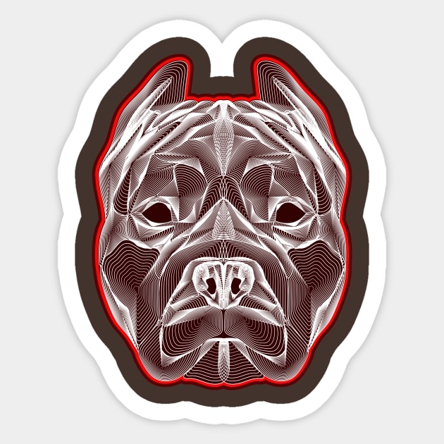 American pit bull terrier Sticker by DmitryPayvinart
